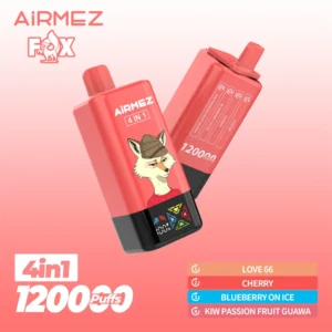 Airmez-Fox-4in1-120k_love66-cherry-blueberry-on-ice-kiwi-passion-fruit-guawa.webp