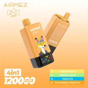 Airmez-Fox-4in1-120k_mango-peach-tropical-fruit-peach-ice-sour-mango-pineapple.webp