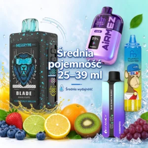 Średnia pojemność — 25–39 ml